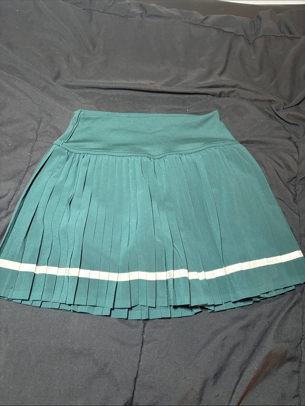 aerie Teal Pleated Mini Skirt with White Stripe